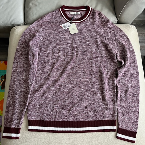 NWT - Mango Men’s Contrast-Edge Flecked Sweater - US Size S - Picture 4 of 8